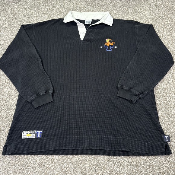 Disney Other - Vintage Disney Store Tigger Waffle Knit Rugby Style Longsleeve Shirt Size Large